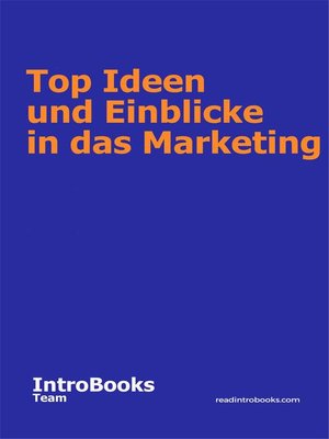 cover image of Top Ideen und Einblicke in das Marketing
